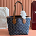 G*cci Totissima Tote Bag Denim Leather