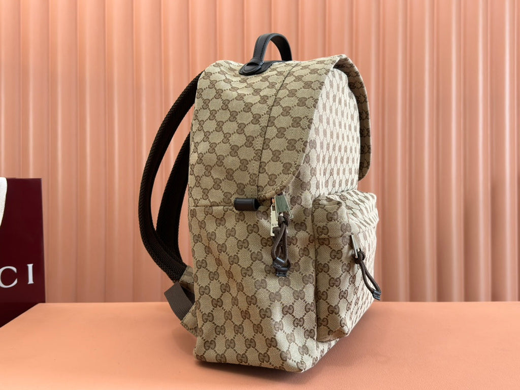 G*cci Backpack Canvas Leather