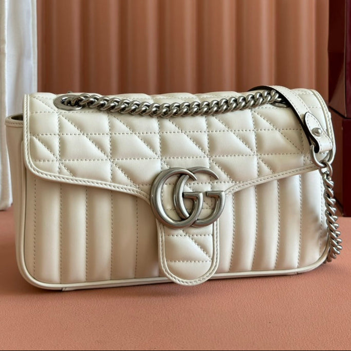 G*cci G*G Marmont Bag Silver Hardware Calfskin