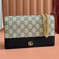 G*cci Marmont Chain Wallet Leather Canvas