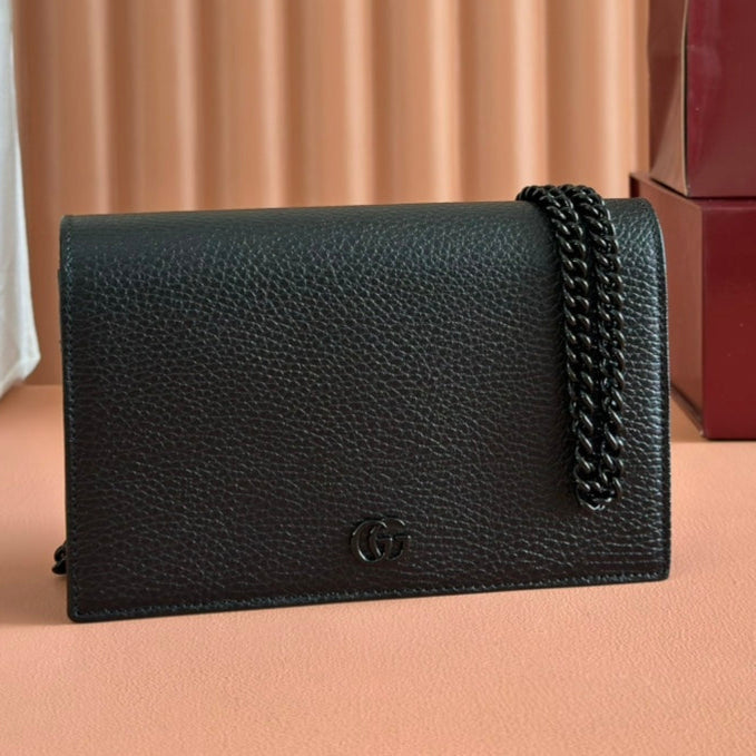 G*cci Marmont Chain Wallet Leather