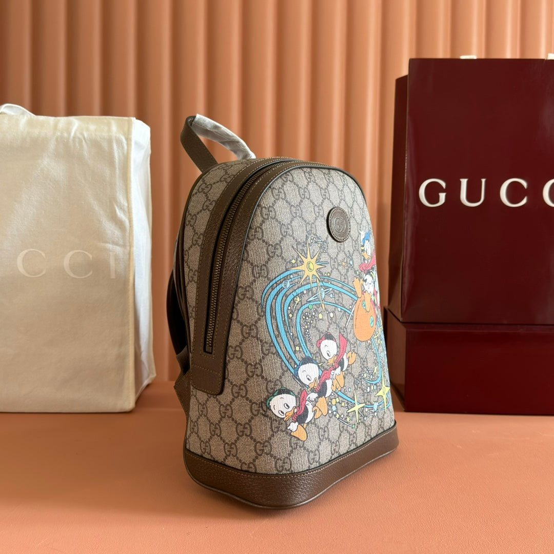 G*cci Donald Backpack Ebony Canvas Leather