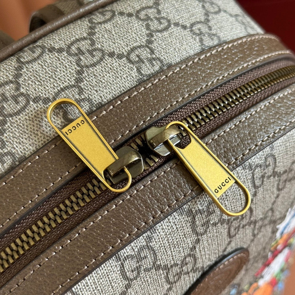 G*cci Donald Backpack Ebony Canvas Leather