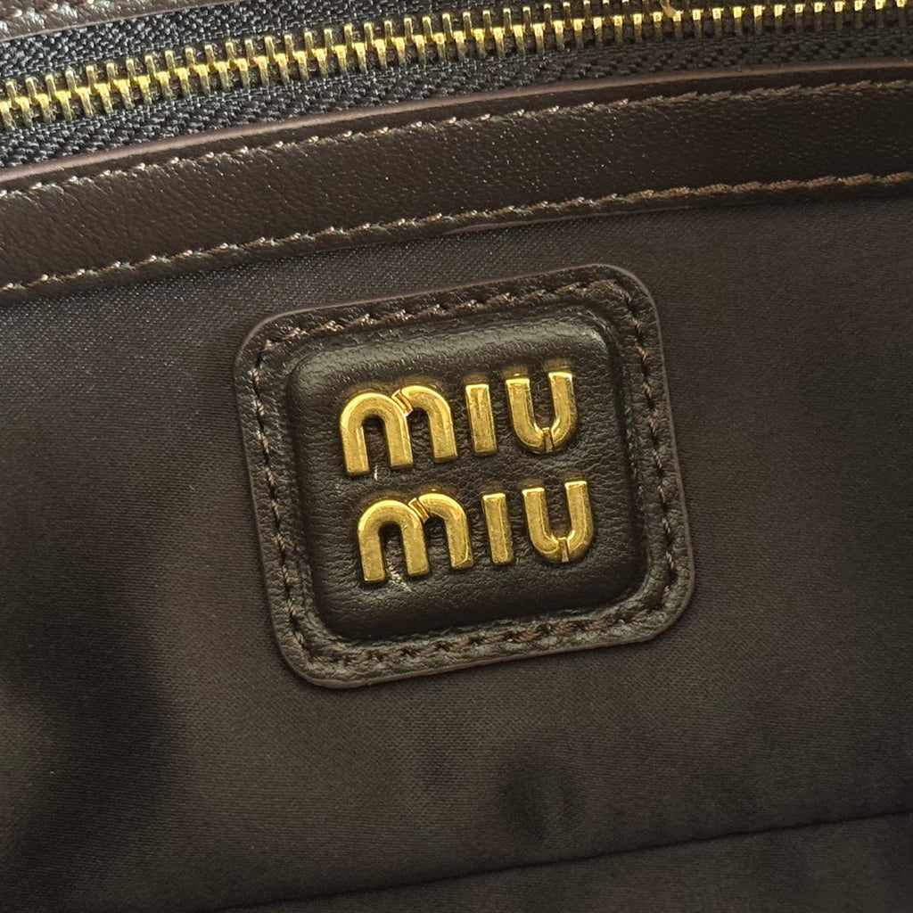 M*u Arcadie Matelassé Bag 22cm Black Nappa Leather