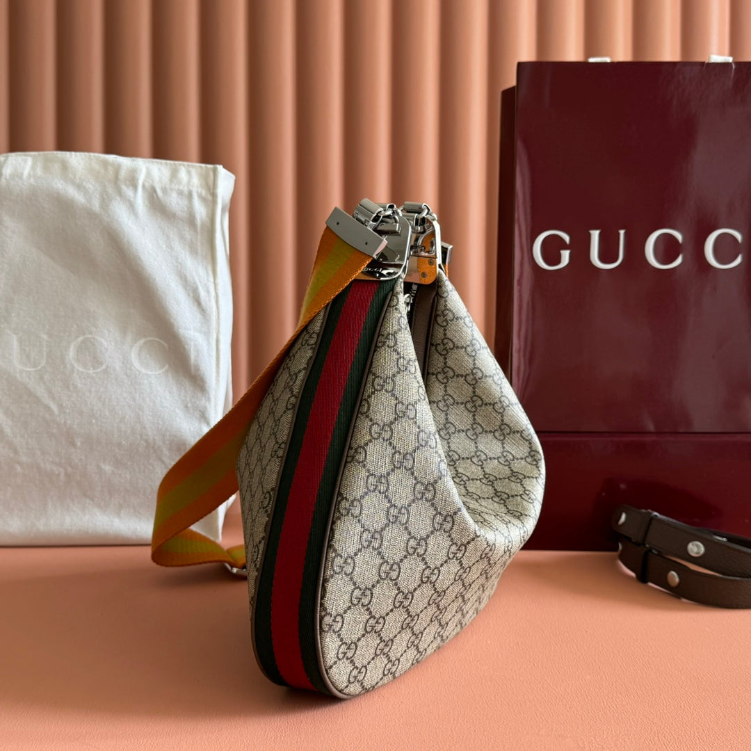 G*G 2025 Attache Shoulder Bag Canvas Leather