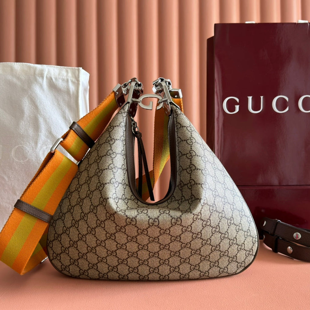 G*G 2025 Attache Shoulder Bag Canvas Leather
