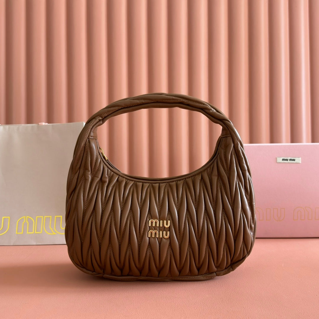 M*u Wander Matelassé Shoulder Bag Lambskin