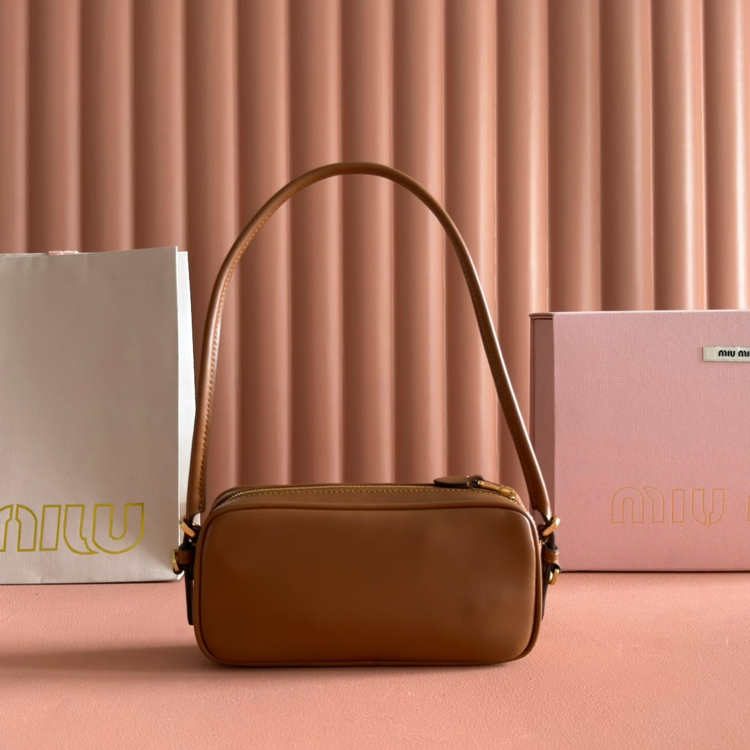 M*u Leather Pouch Bag Leather