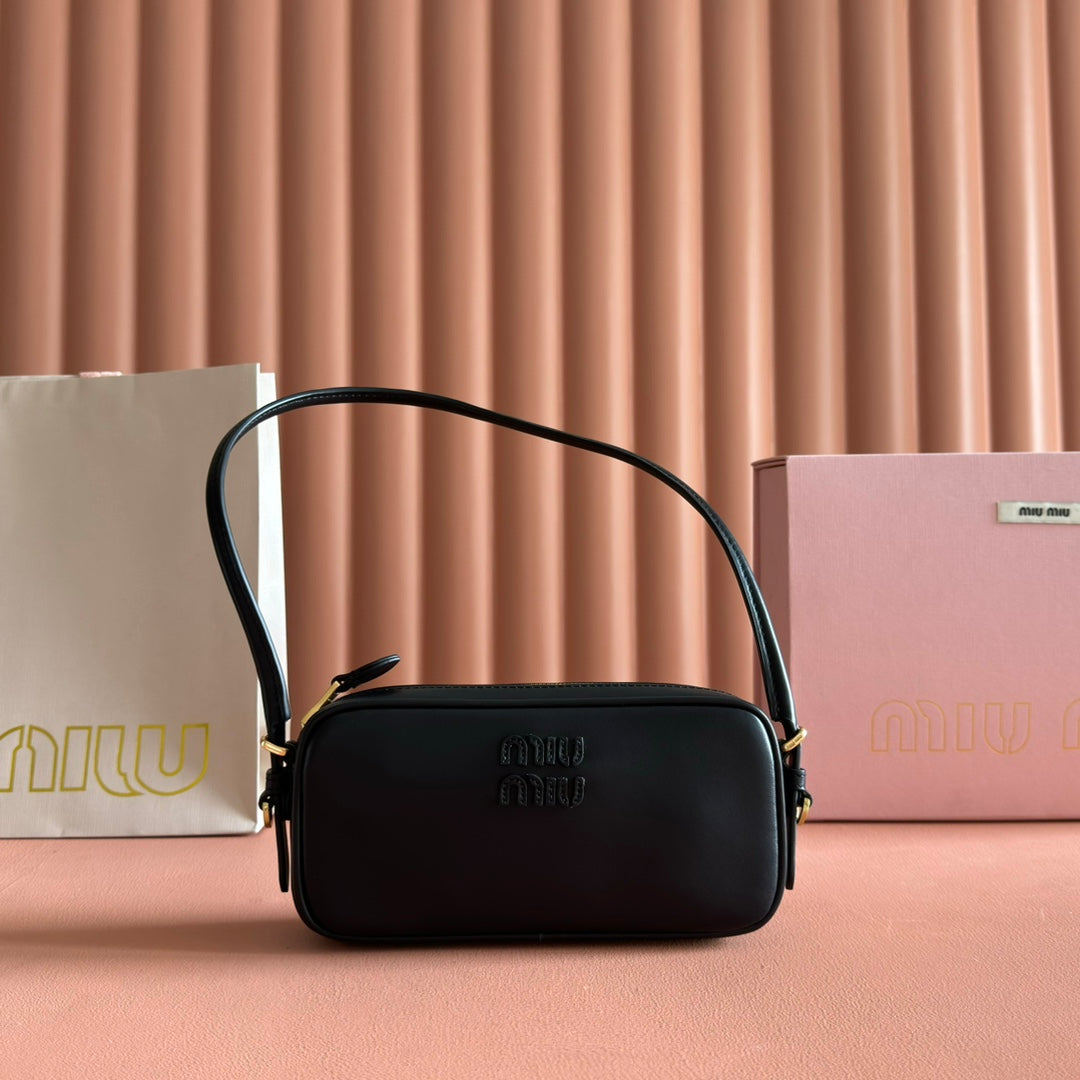 M*u Leather Pouch Bag Leather