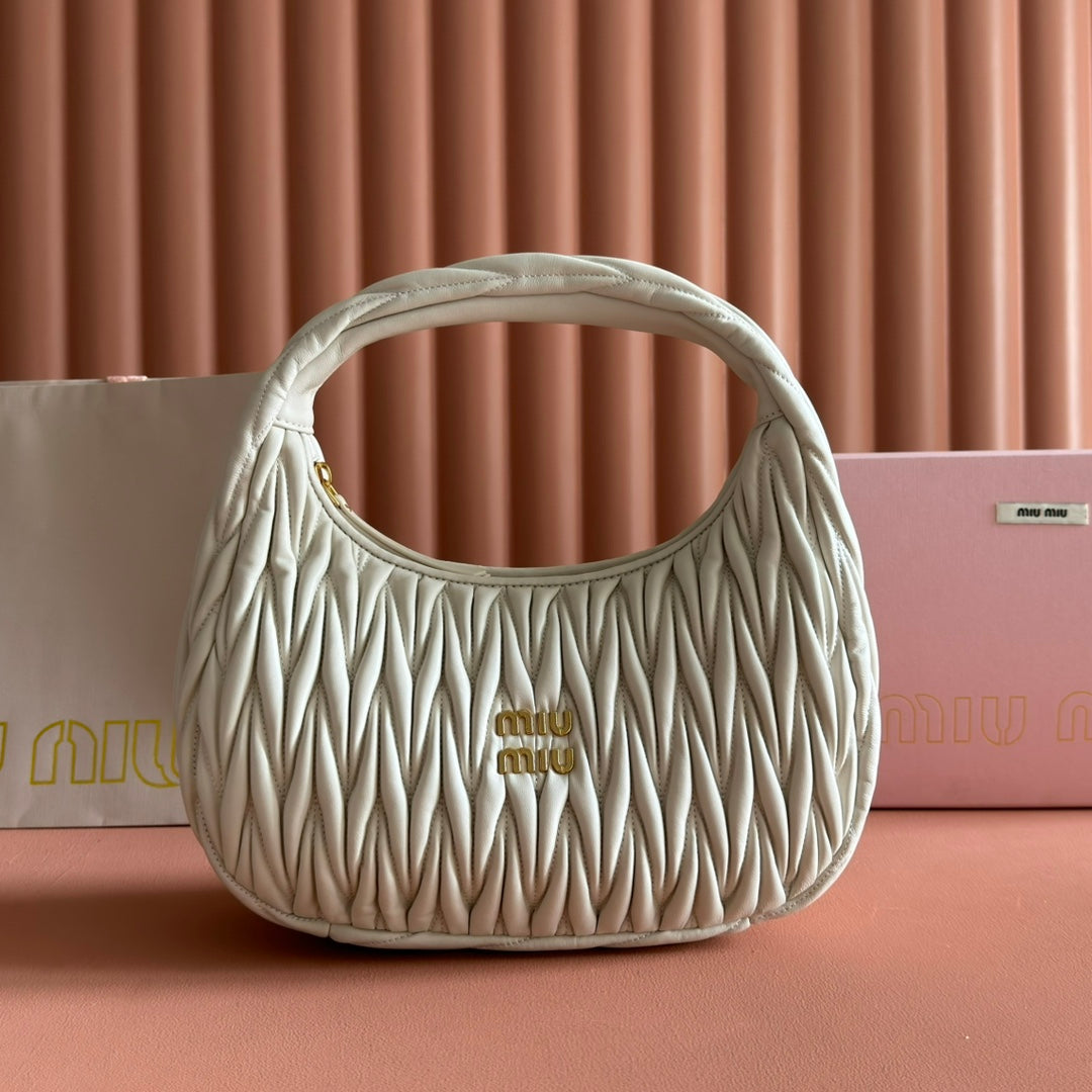 M*u Wander Matelassé Shoulder Bag Lambskin
