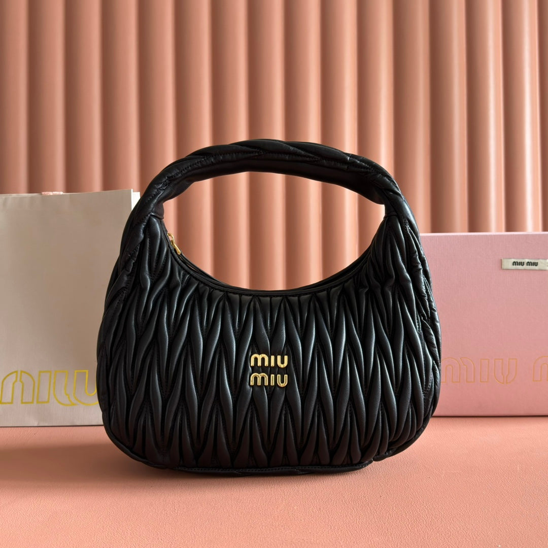 M*u Wander Matelassé Shoulder Bag Lambskin