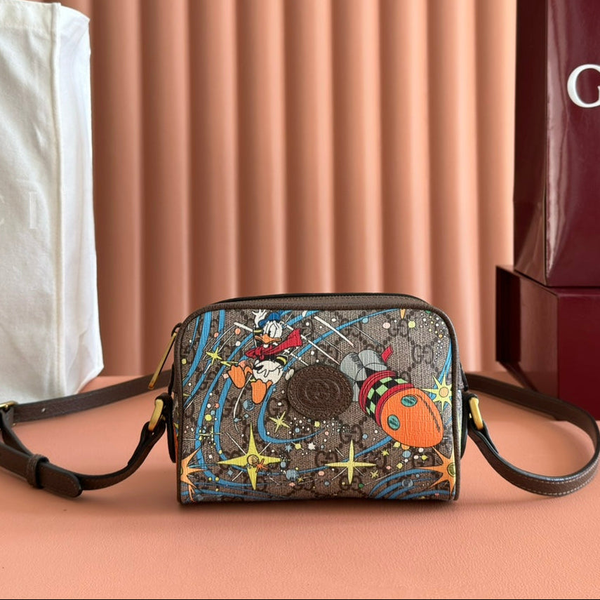 G*G 2025 x Disney Donald Duck Mini Shoulder Bag Multicolor Cowhide Canvas