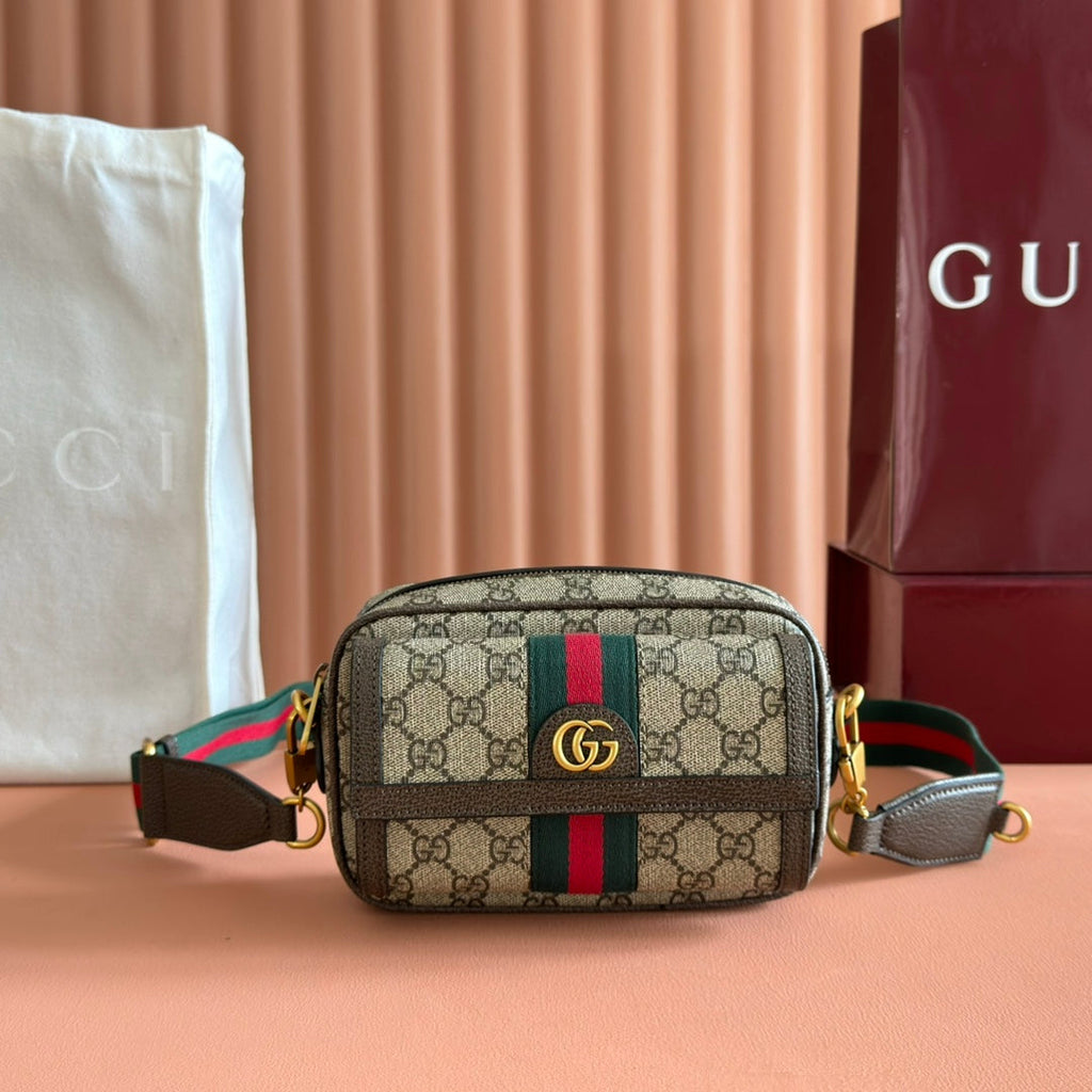 G*cci Ophidia Handbag Canvas Leather