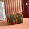G*cci monogram handbag 20 dark brown suede