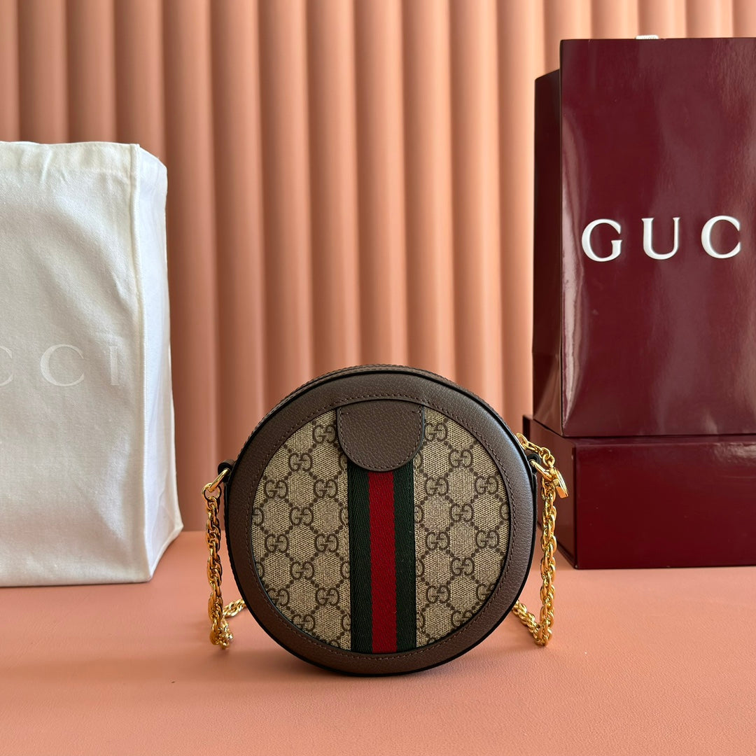 G*G 2025 Round Bag Ebony mix Colors Canvas Leather