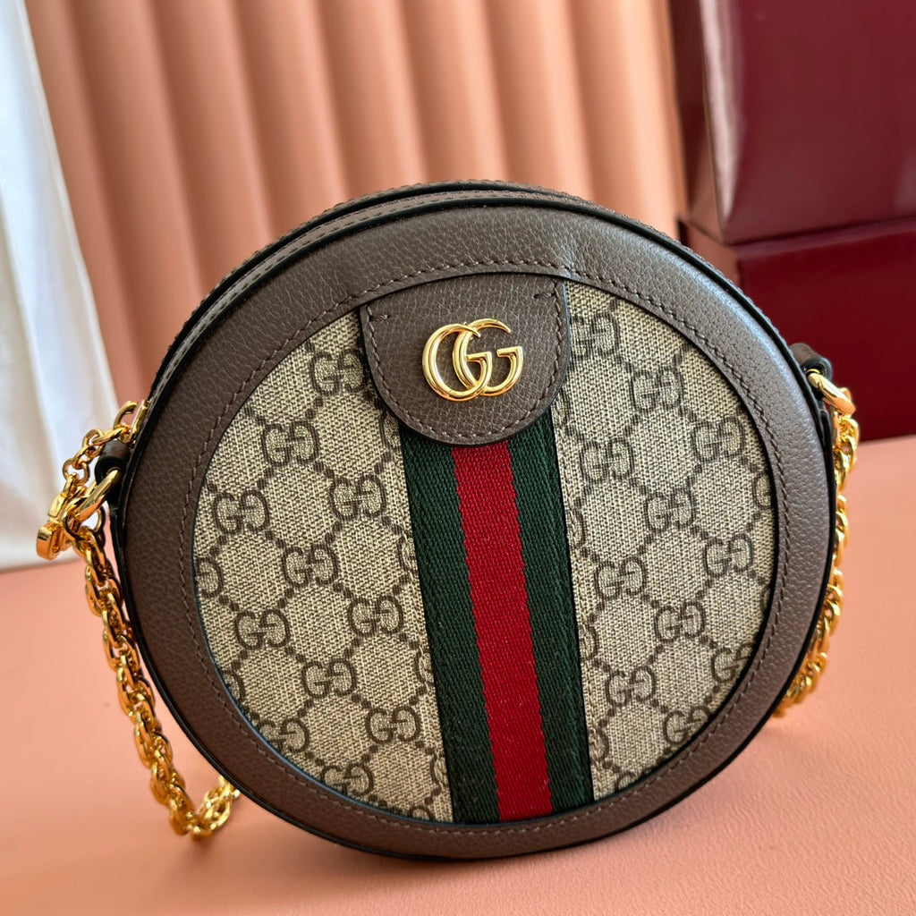 G*G 2025 Round Bag Ebony mix Colors Canvas Leather