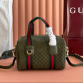 G*G 2025 Bag 20cm Green Red Suede Leather