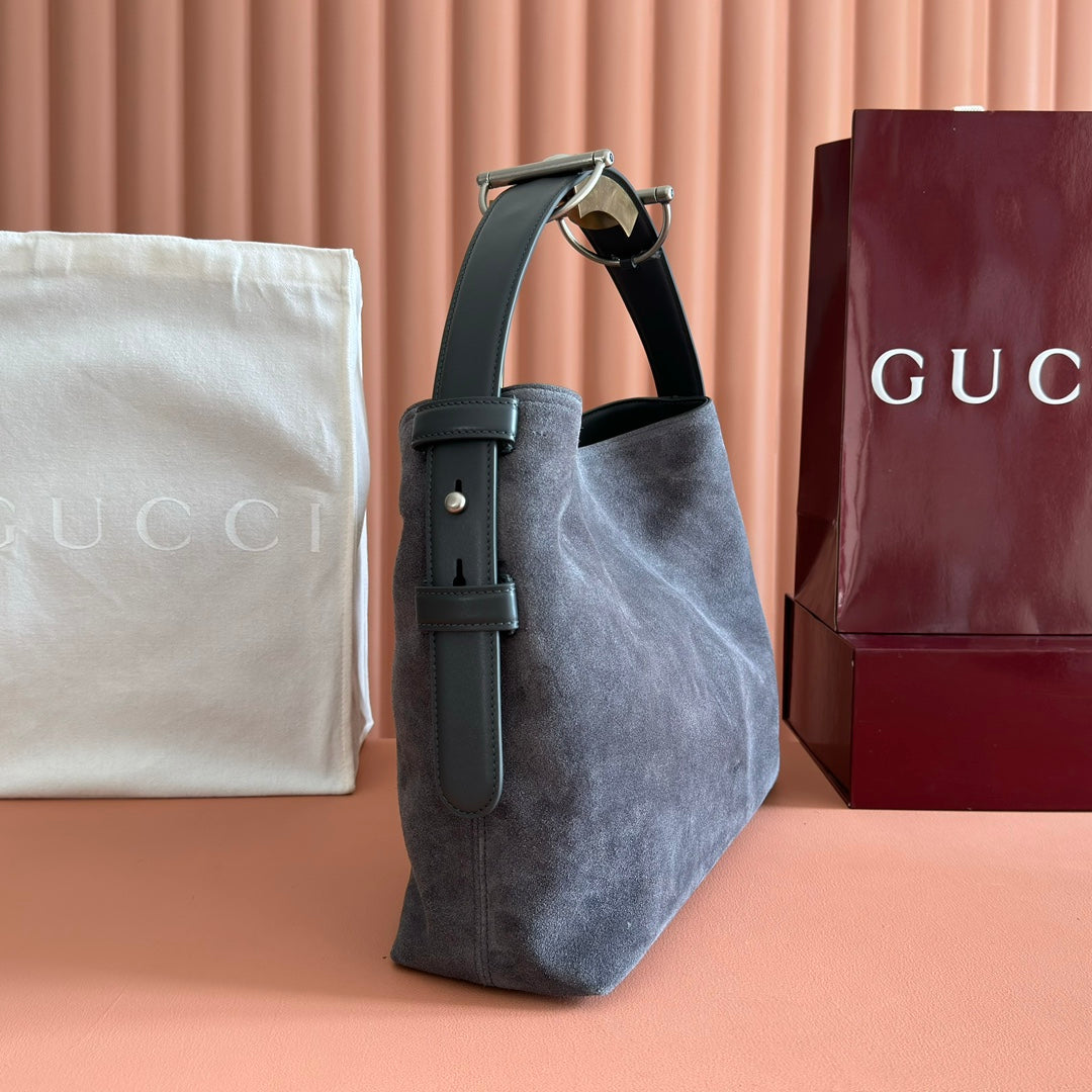 G*G Beatrix Tote Bag Suede GHW