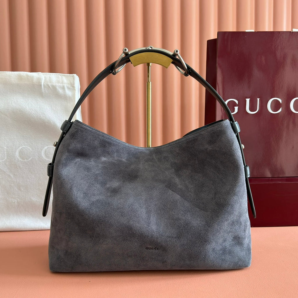 G*G Beatrix Tote Bag Suede GHW