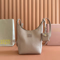 M*u Leather Bucket Bag Grain Cowhide