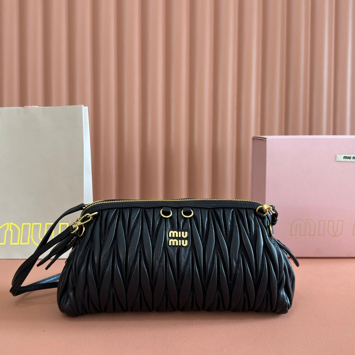 M*u Caprice Clutch Matelassé Nappa Leather