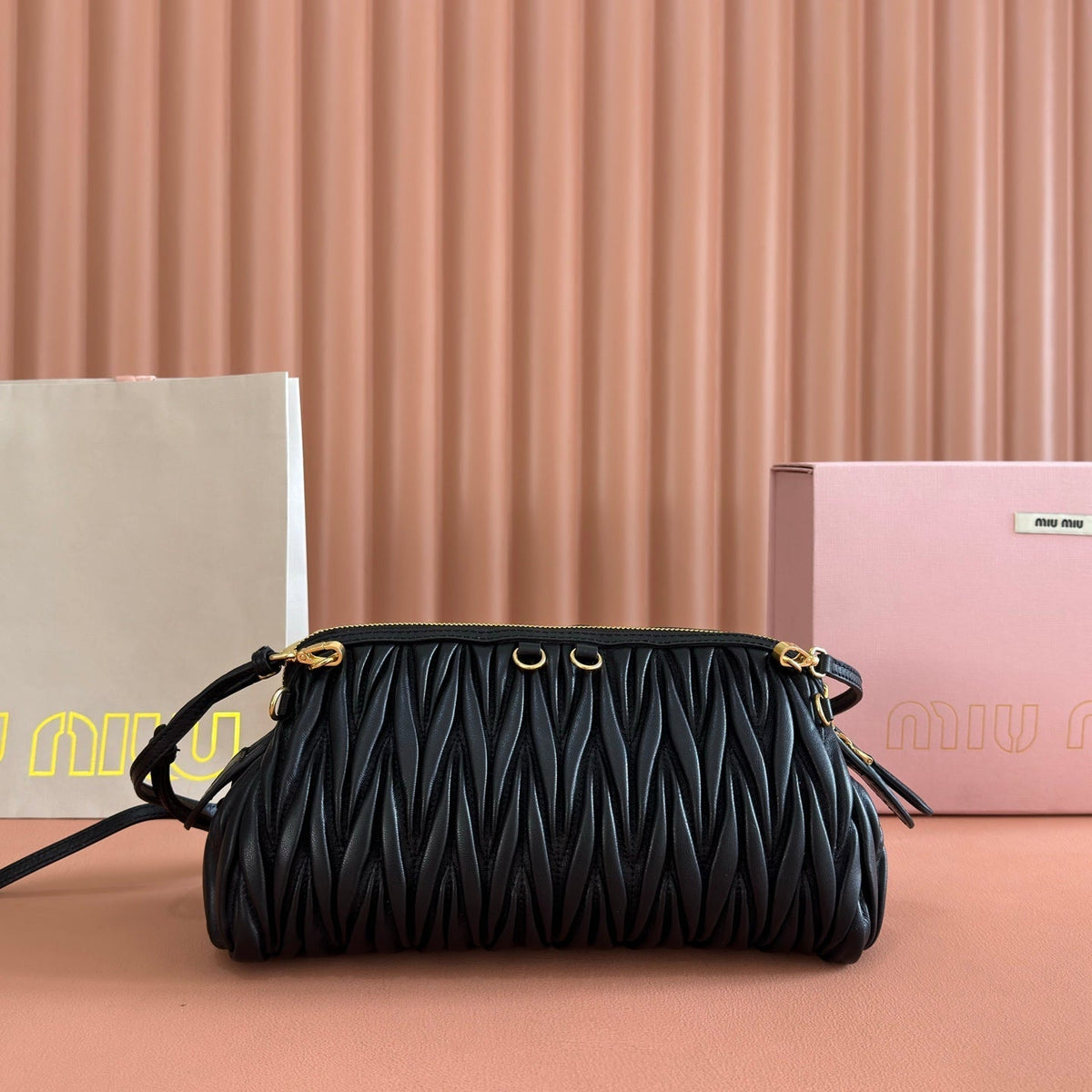 M*u Caprice Clutch Matelassé Nappa Leather