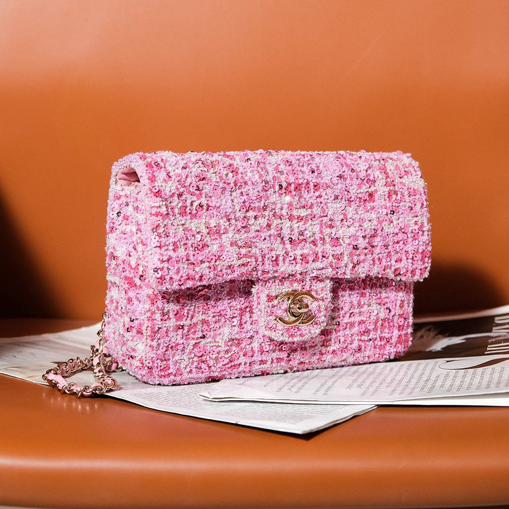 24S Flap Bag Sequin Calfskin