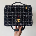 C*C 2025 Tweed School Memory Mini Top Handle Flap Black