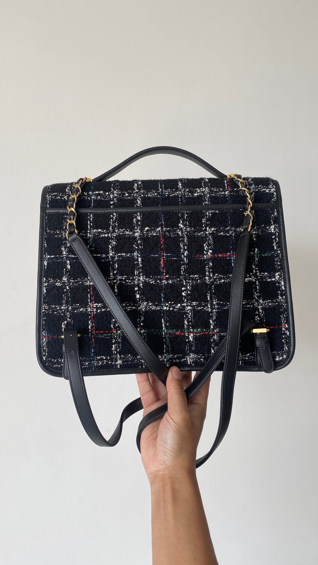 C*C 2025 Tweed School Memory Mini Top Handle Flap Black