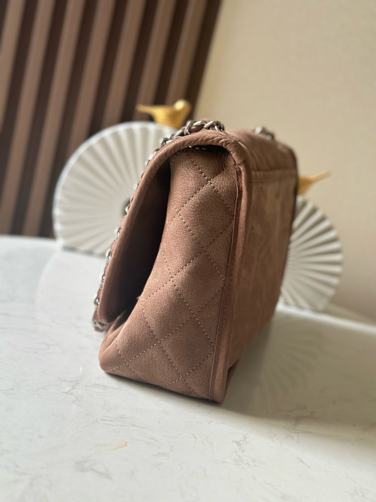 C*C Double Pocket Messenger Bag Lambskin Quilted