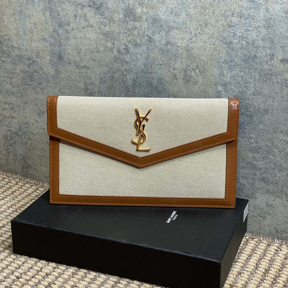 Y*S*L 22s Uptown Pouch Clutch Bag Canvas GHW