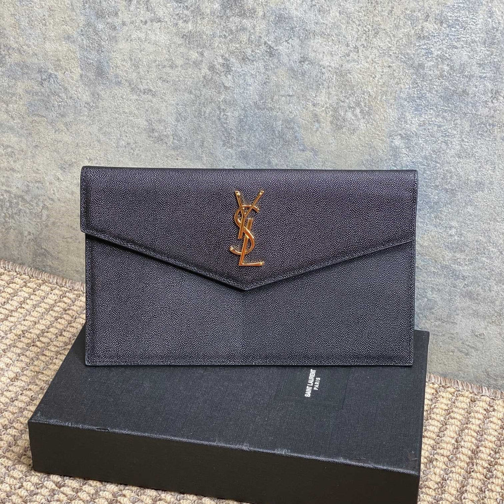 Y*S*L 22s Uptown Pouch Clutch Bag Black Cowhide GHW