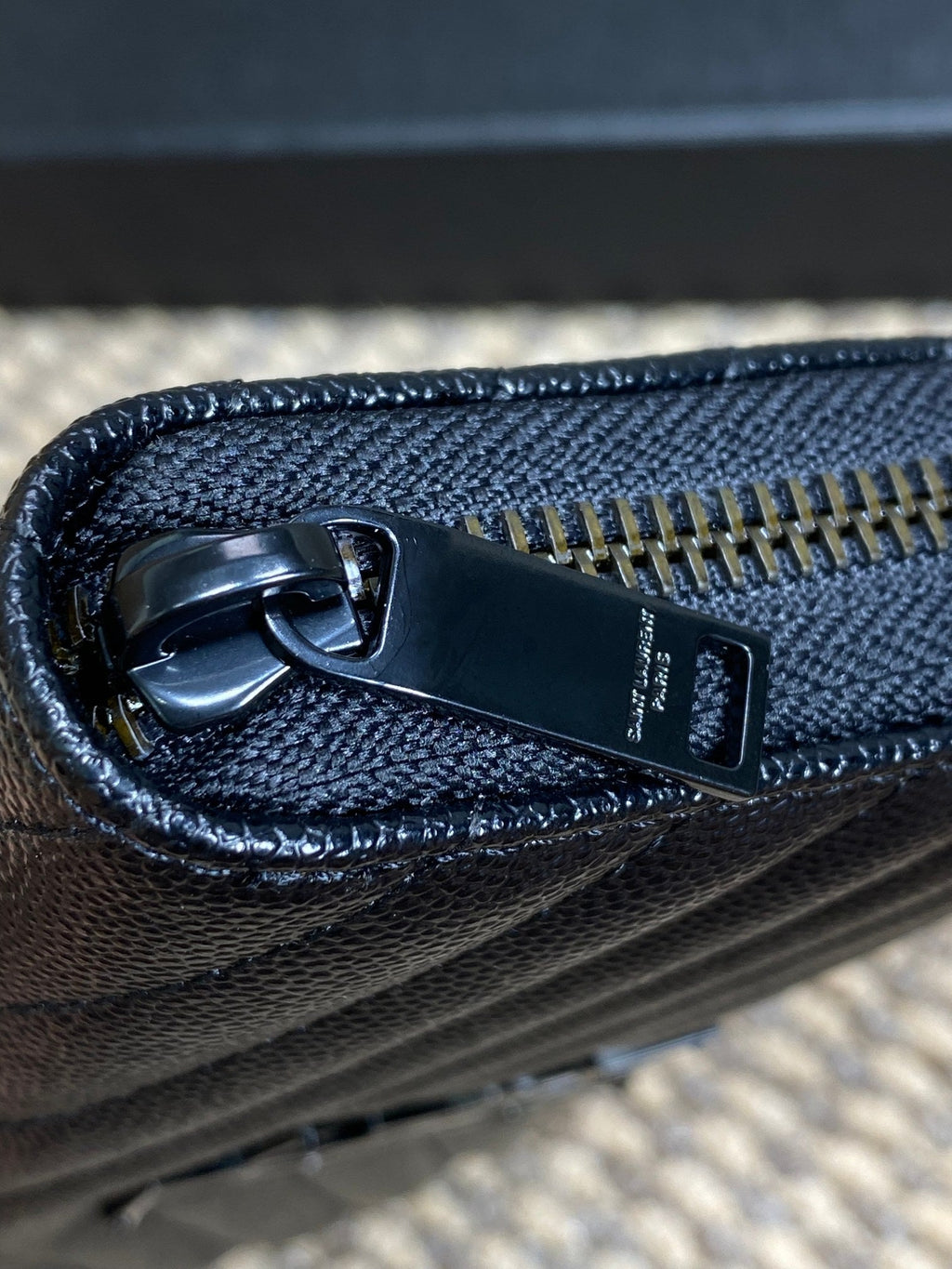 Y*S*L Zippy Long Wallet Full Black Caviar Cowhide