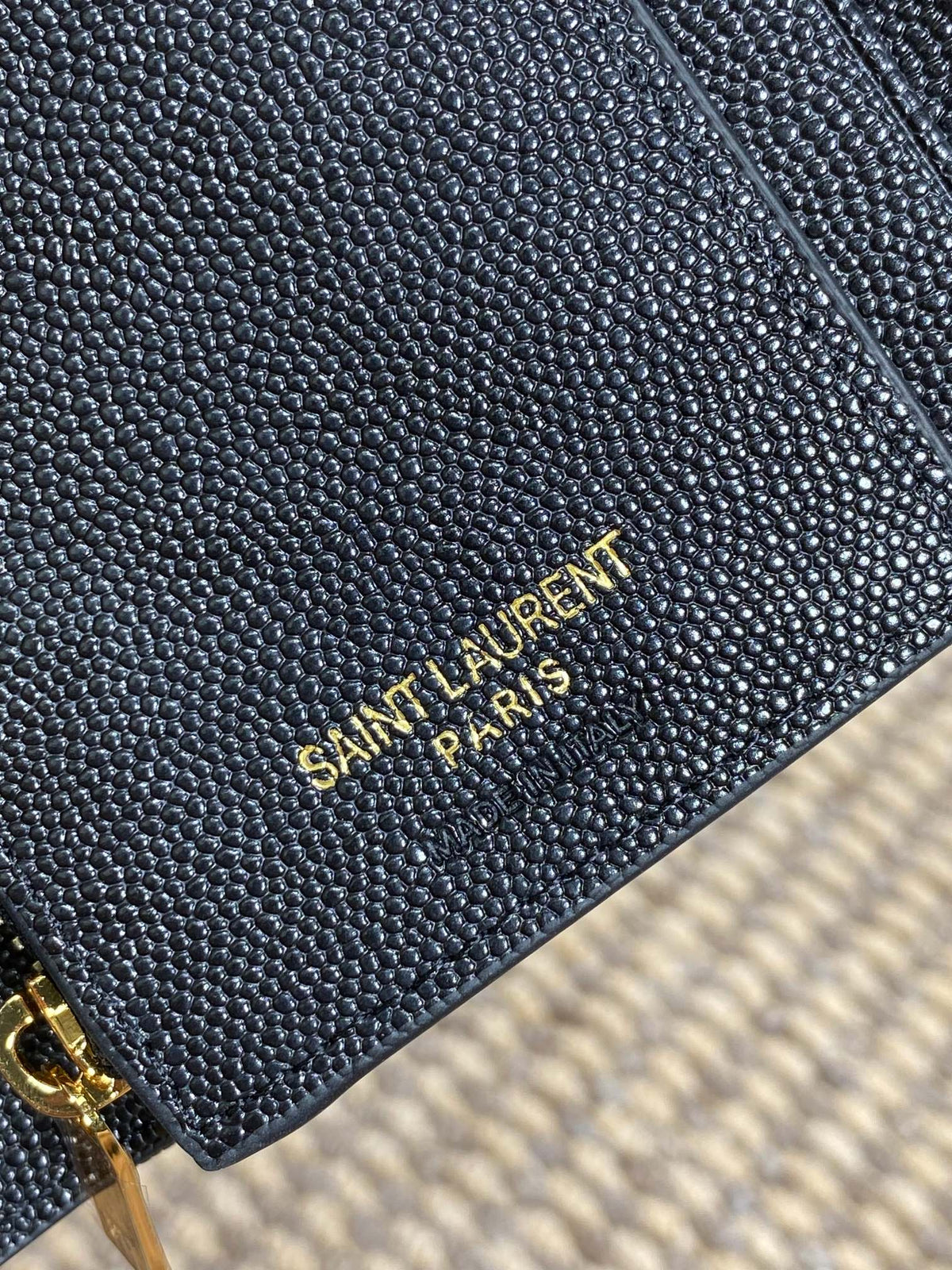 Y*S*L Compact Flap Cassendre Wallet 10cm Black Leather GHW