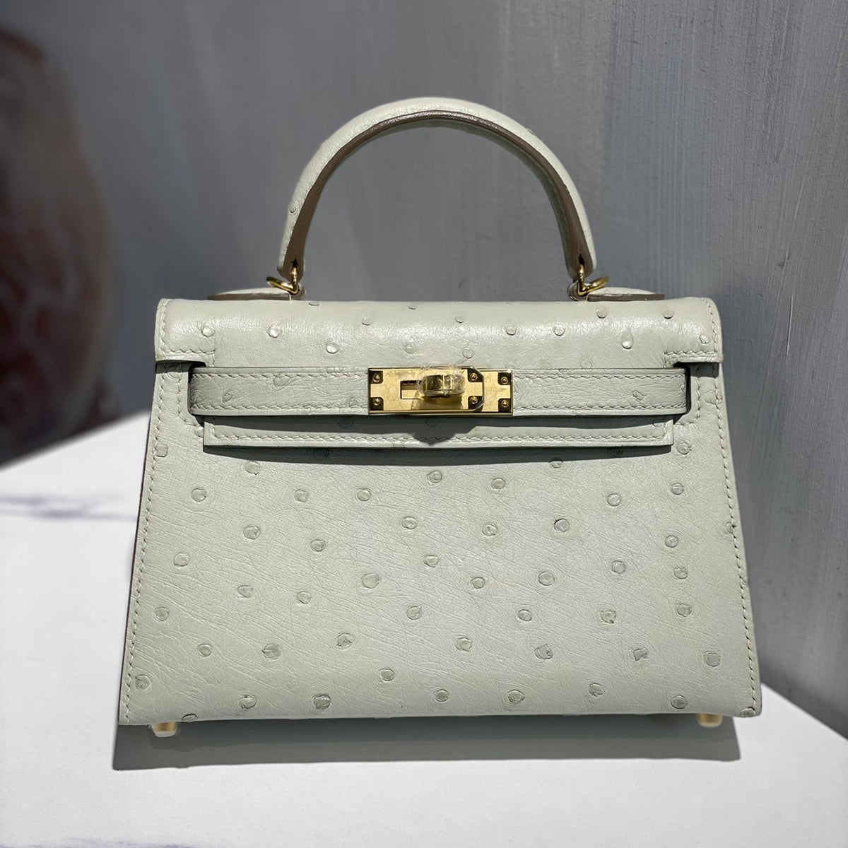 H*rmes Kelly 19 Sellier Ostrich Leather Bag GHW (need day to produce)