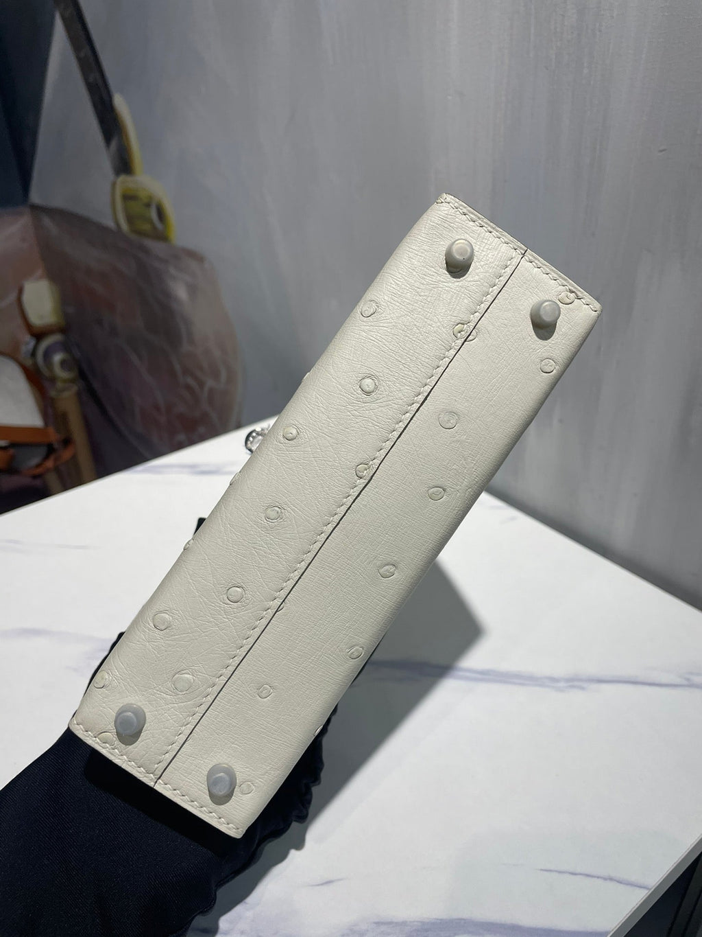 H*rmes Kelly 19 Sellier Off White Ostrich Leather Bag Sliver Hardware (need 25 day to produce)