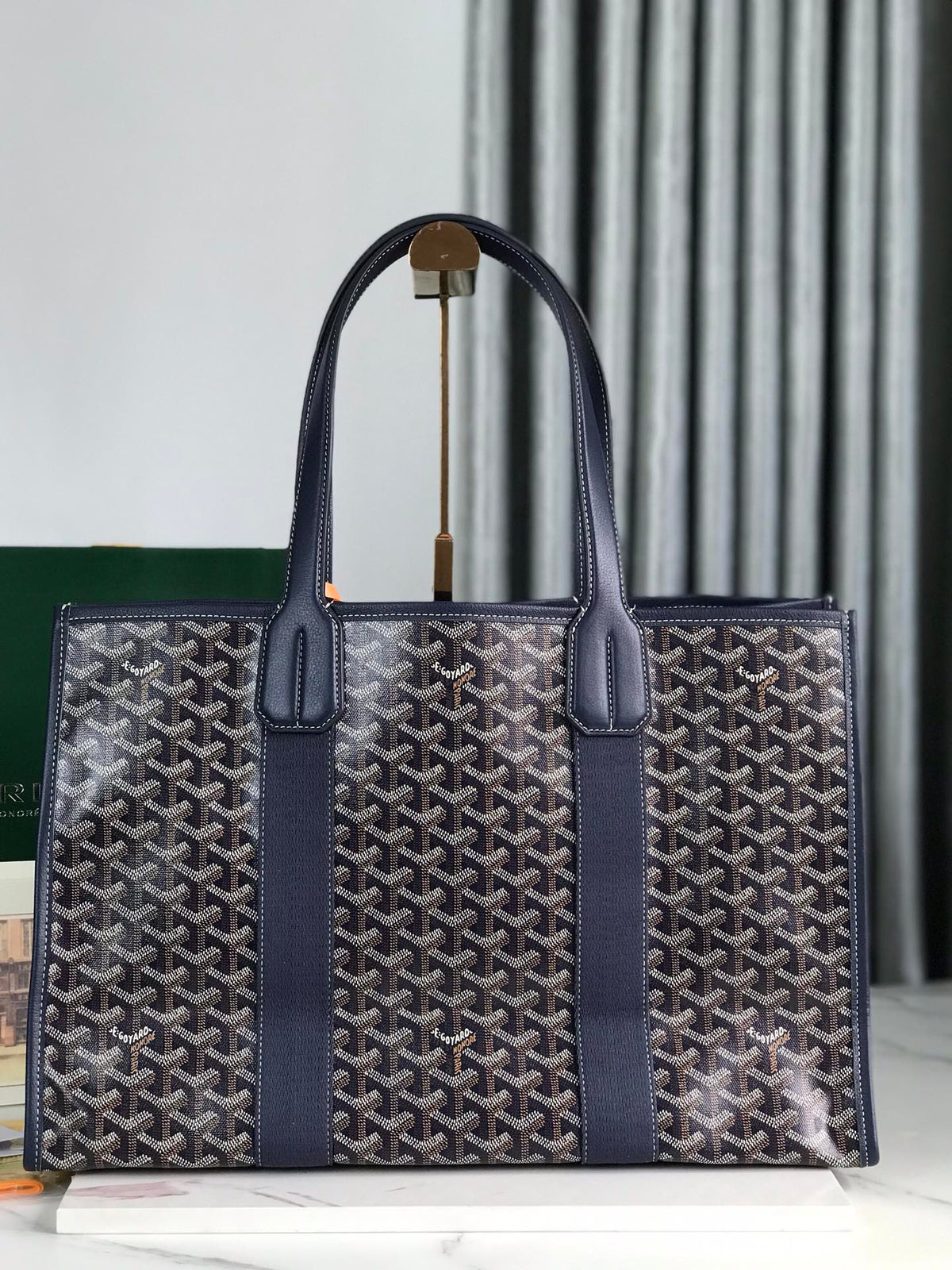 G*ya VILLETTE TOTE 45 IN NAVY BLUE G*yardine CANVAS