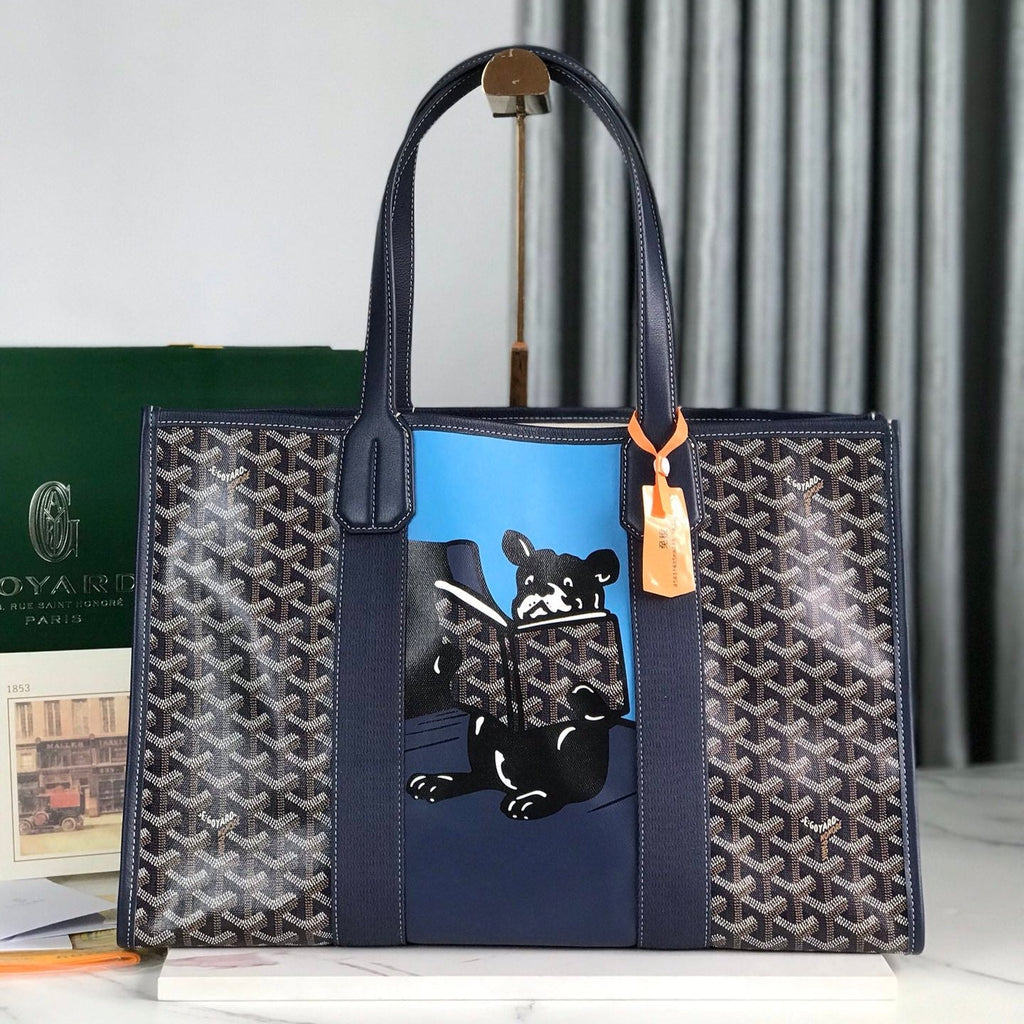 G*ya VILLETTE TOTE 45 IN NAVY BLUE G*yardine CANVAS