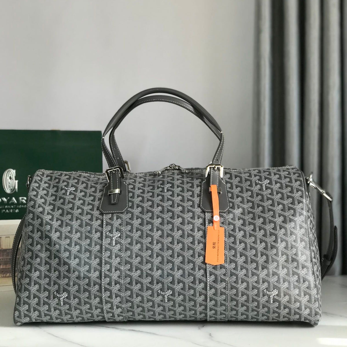 BOSTON BAG G*yardine CANVAS CALFSKIN TRIM