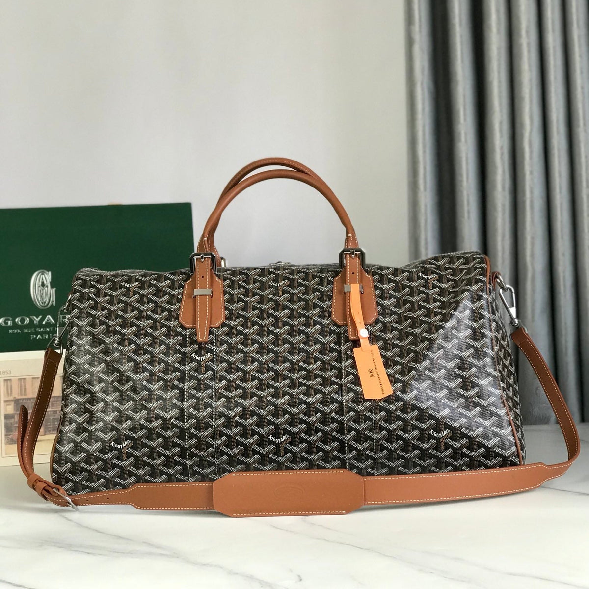 BOSTON BAG G*yardine CANVAS CALFSKIN TRIM