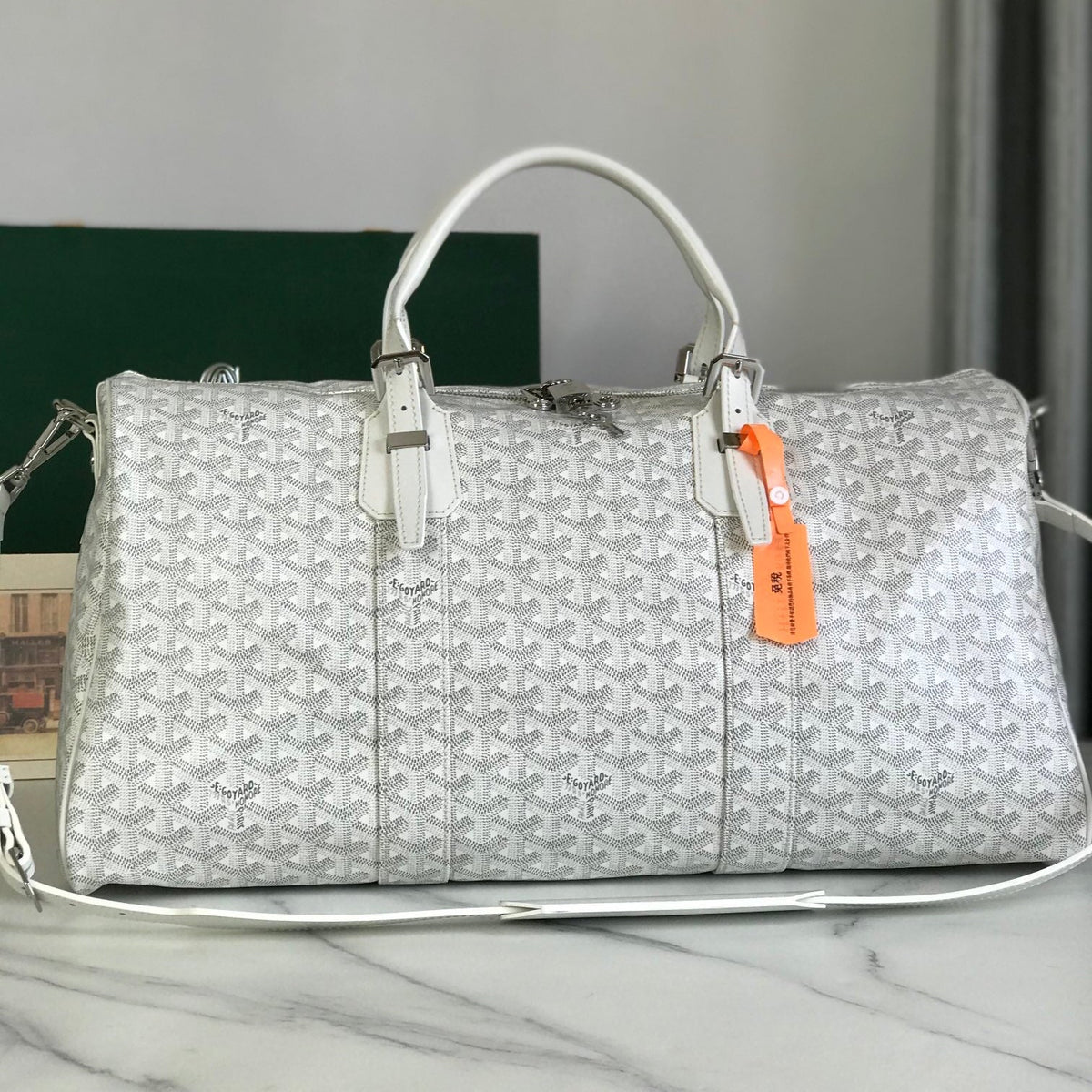 BOSTON BAG G*yardine CANVAS CALFSKIN TRIM