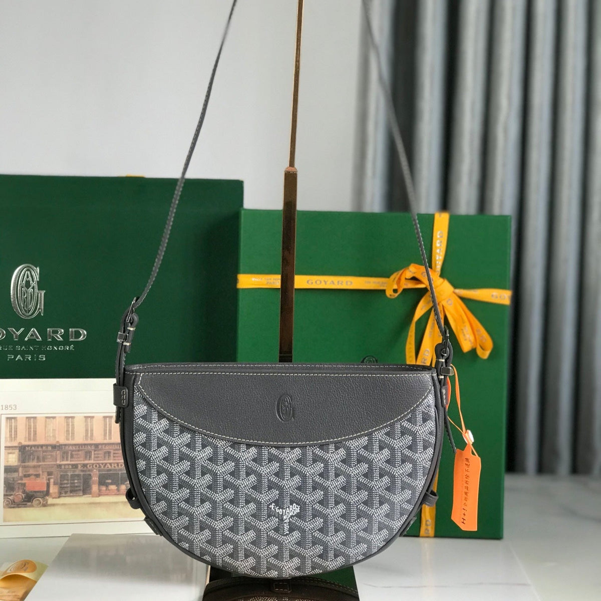 HIRONDELLE BAG LAMBSKIN G*yardine CANVAS