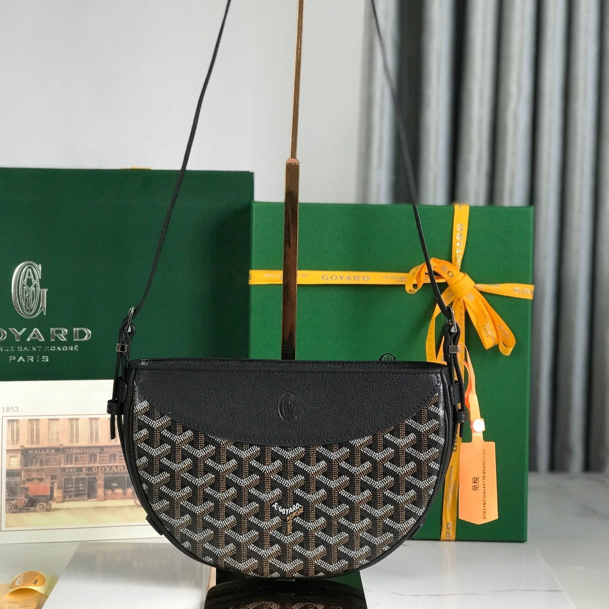 HIRONDELLE BAG LAMBSKIN G*yardine CANVAS