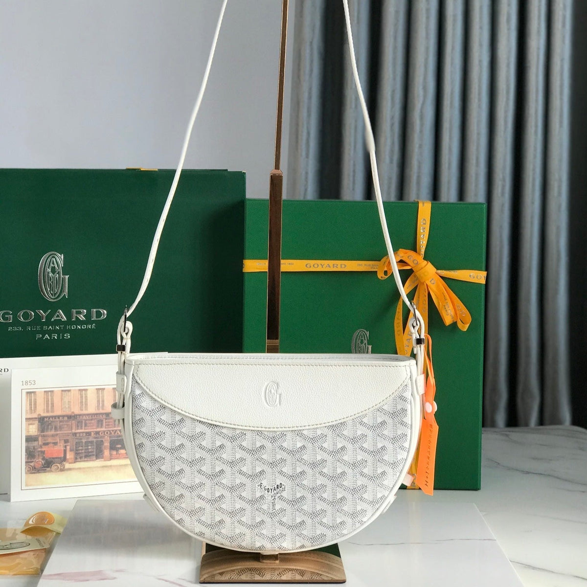 HIRONDELLE BAG LAMBSKIN G*yardine CANVAS
