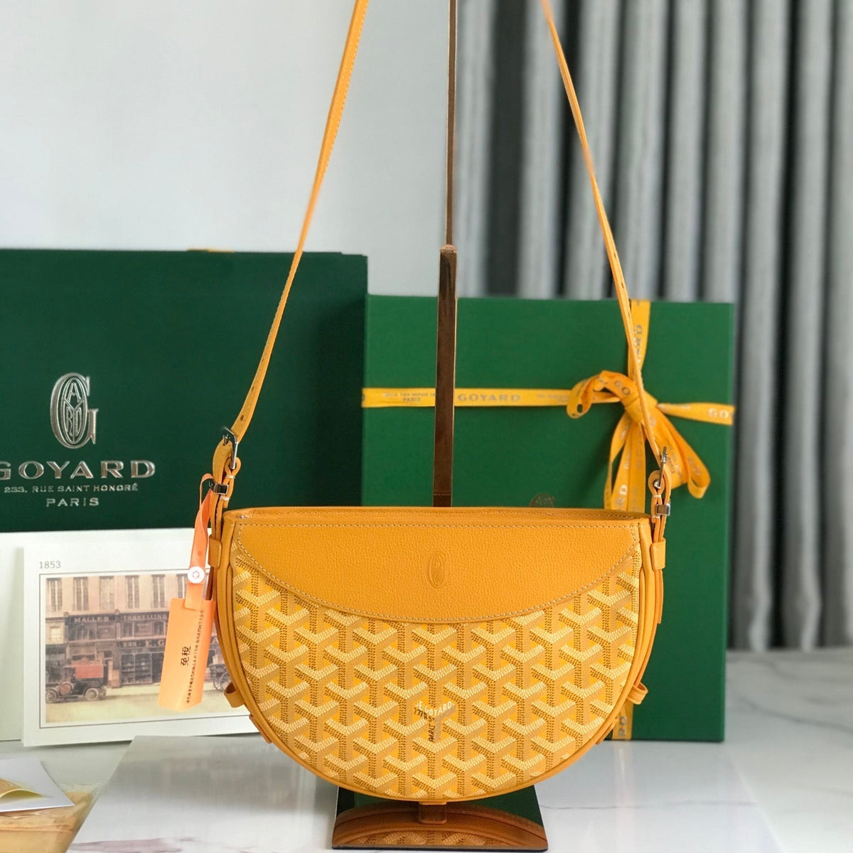 HIRONDELLE BAG LAMBSKIN G*yardine CANVAS