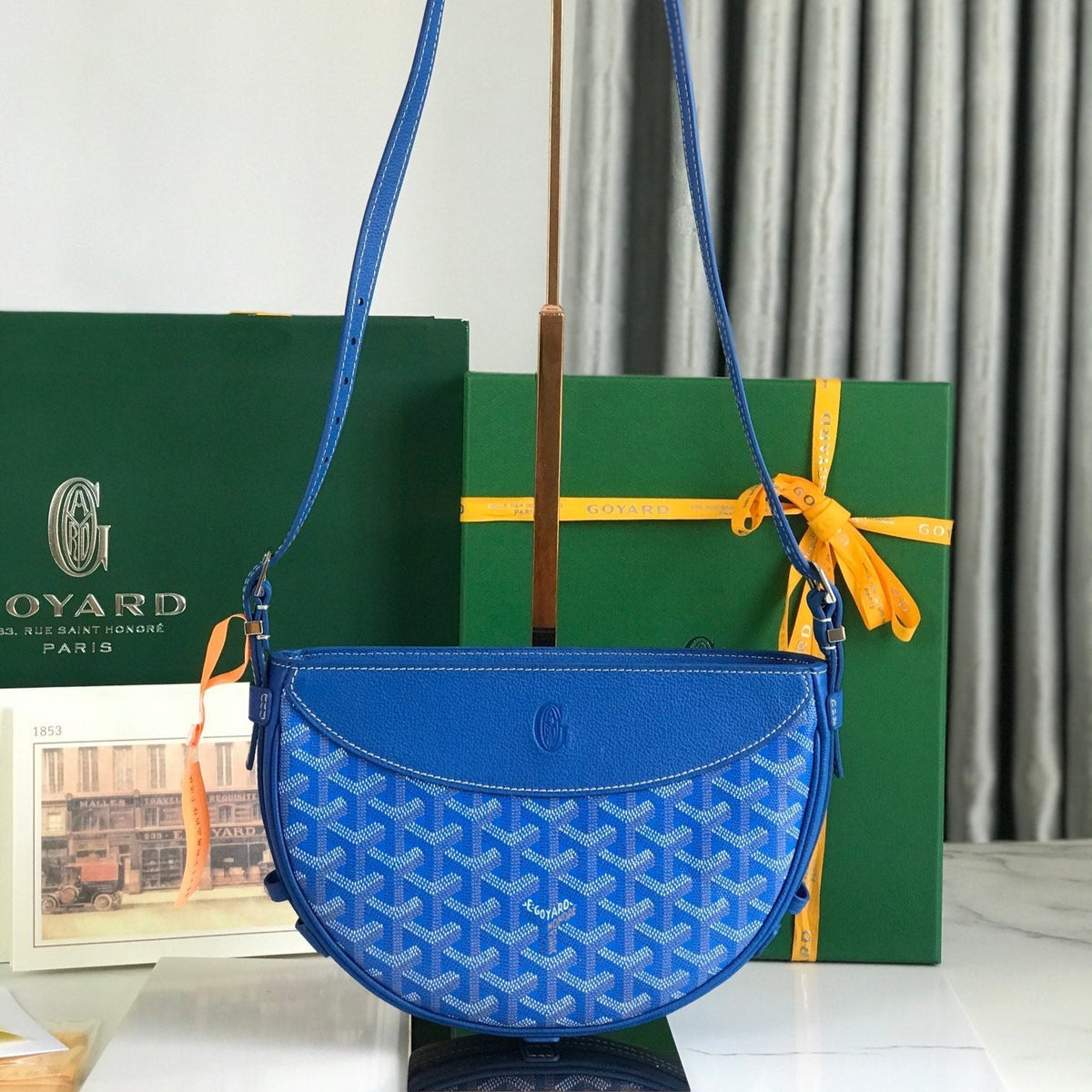 HIRONDELLE BAG LAMBSKIN G*yardine CANVAS