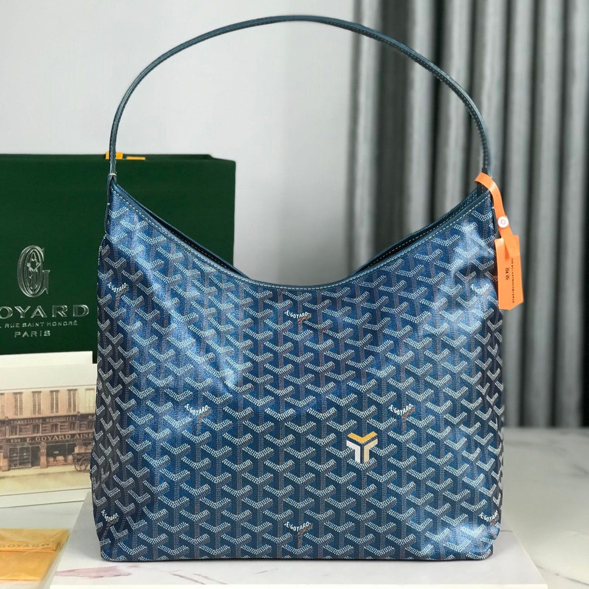 Bohème Hobo Bag Canvas Chevroches Calfskin