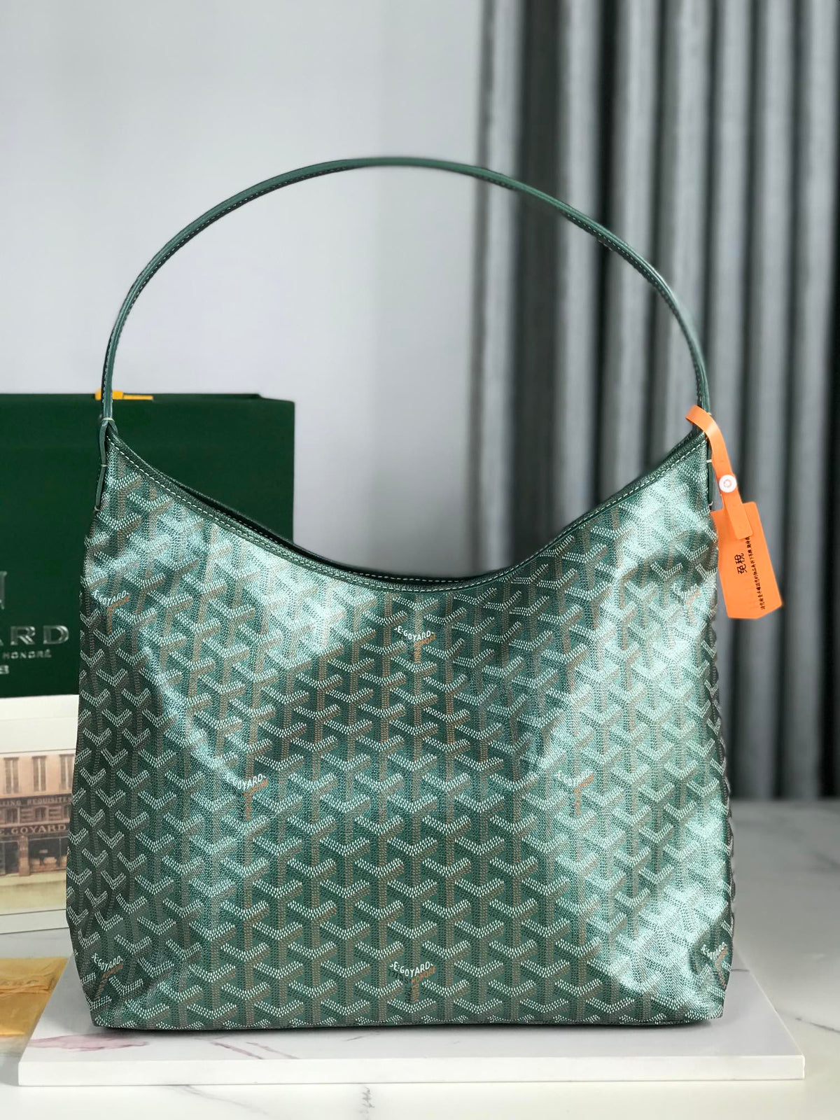Bohème Hobo Bag Canvas Chevroches Calfskin