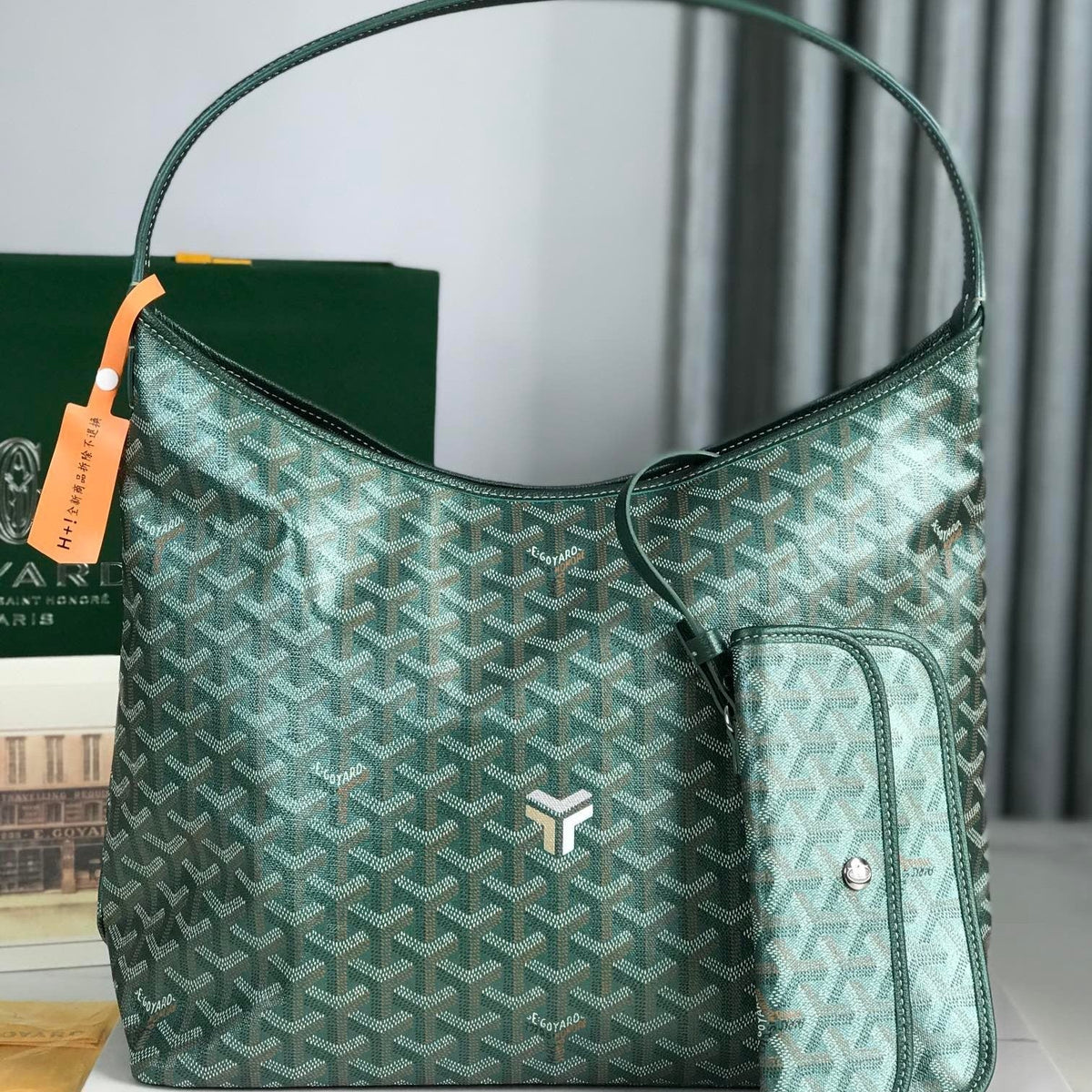 Bohème Hobo Bag Canvas Chevroches Calfskin