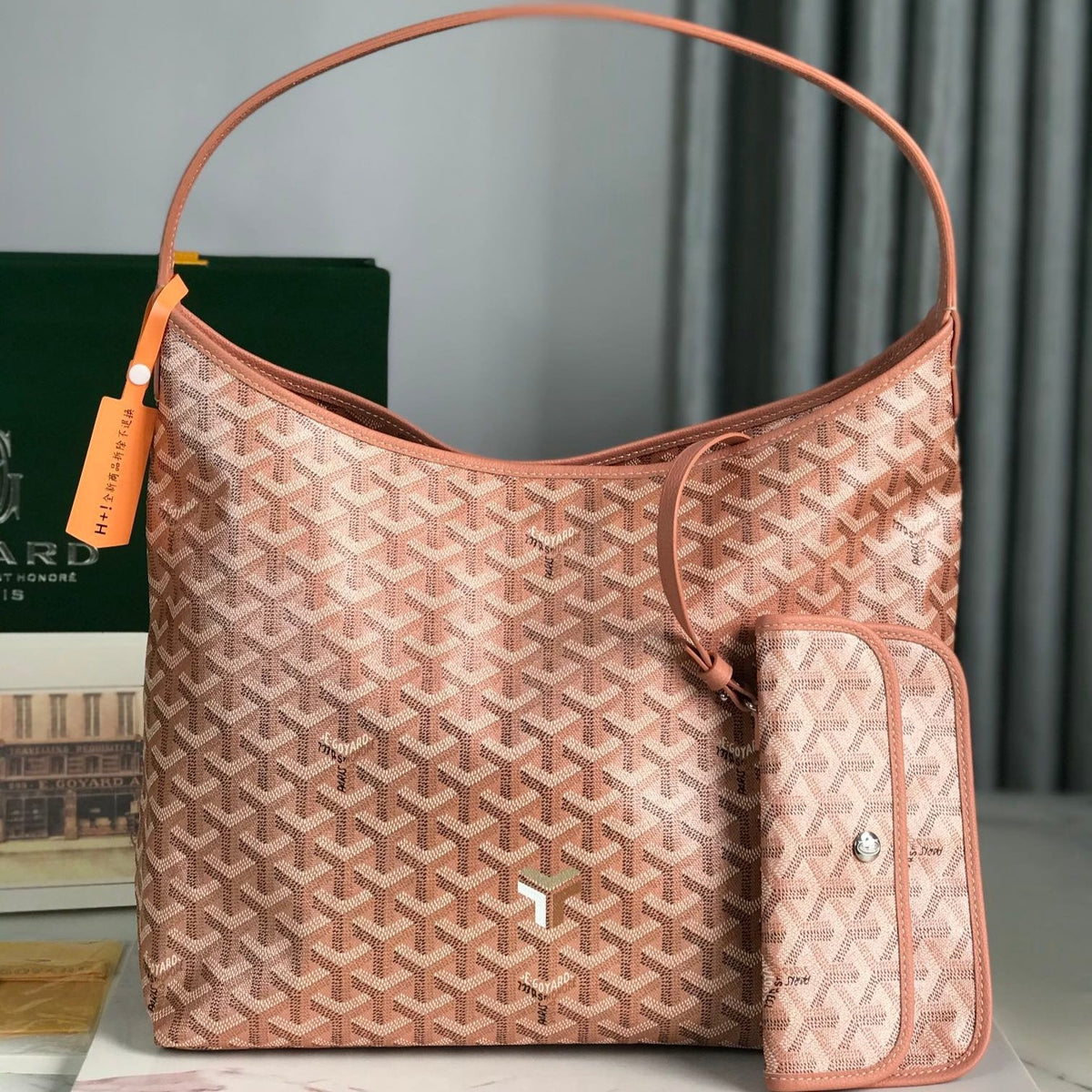 Bohème Hobo Bag Canvas Chevroches Calfskin